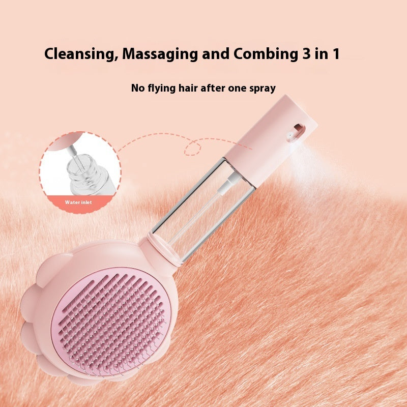2 In 1 Self Cleaning Dog Brush Comb With Spray Pets Grooming Hair Remover Combs Brush Floating Hair Pet Grooming Brush Pet Products - PAWLUX Best Pet Supplies 