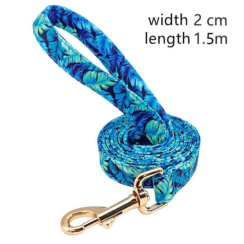 🌸 Nylon Floral Dog Leash – Stylish Rope Lead for Small, Medium & Large Dogs | Durable 1.5m Walking Rope in Beige, Blue & Pink!! - PAWLUX Best Pet Supplies 