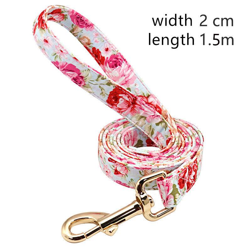 🌸 Nylon Floral Dog Leash – Stylish Rope Lead for Small, Medium & Large Dogs | Durable 1.5m Walking Rope in Beige, Blue & Pink!! - PAWLUX Best Pet Supplies 