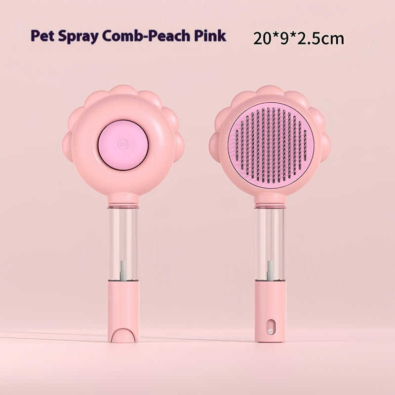 2 In 1 Self Cleaning Dog Brush Comb With Spray Pets Grooming Hair Remover Combs Brush Floating Hair Pet Grooming Brush Pet Products - PAWLUX Best Pet Supplies 